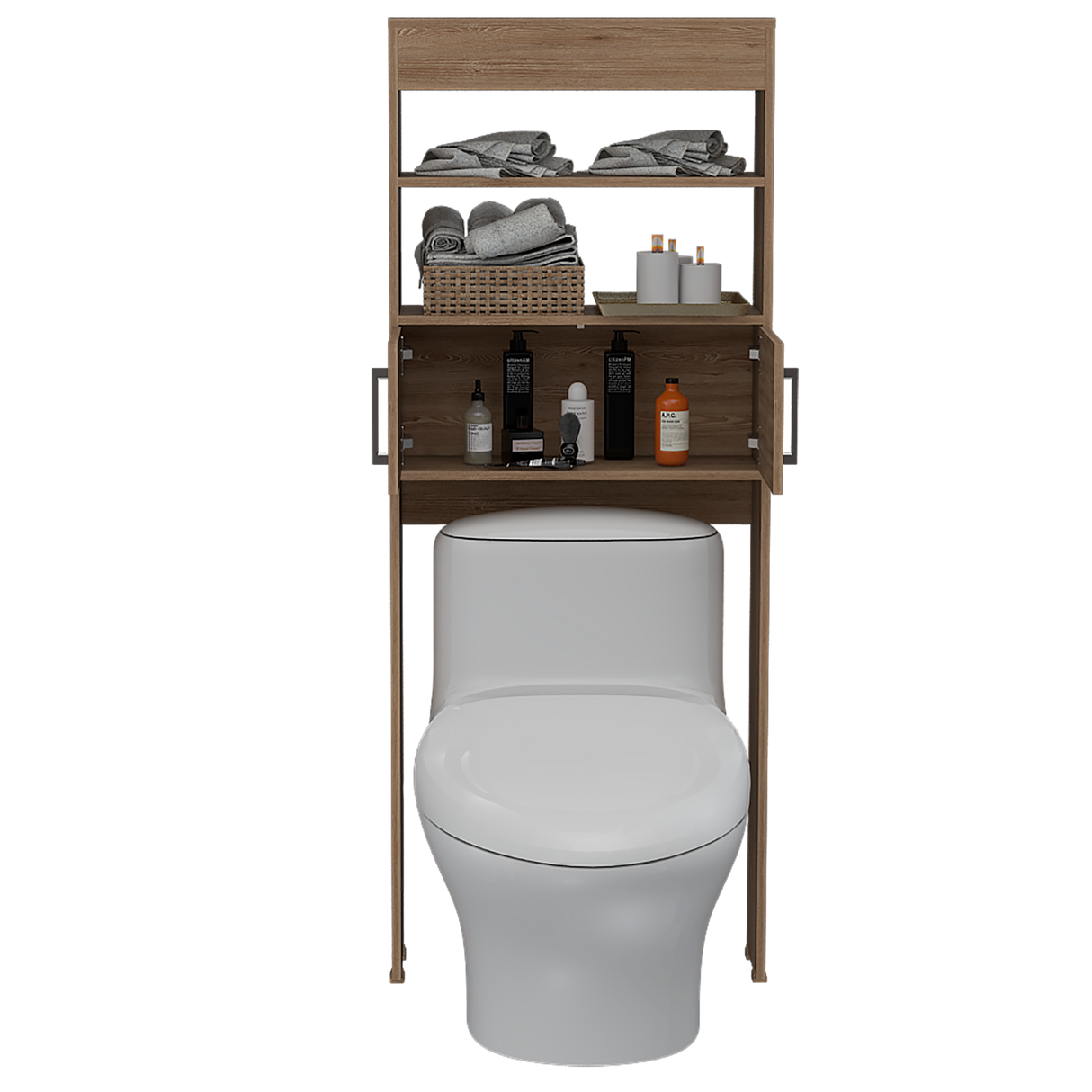 Ahorrador de Espacio para Baño Madrid Miel 62.4x160cm sin Cajones y con Un Entrepaño - OTROS MUEBLES PARA BANHO | Bylmo