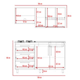 Cocina Rubi Bellota y Blanco 150x50cm con Mesón de Acero Inoxidable Lado Derecho y sin Estufa - COCINAS | Bylmo
