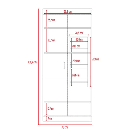 Alacena Varese Ceniza 70x161cm con Dos Puertas - Alacenas y Muebles Microondas | Bylmo