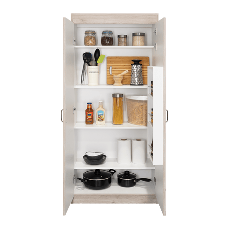 Alacena Varese Ceniza 70x161cm con Dos Puertas - Alacenas y Muebles Microondas | Bylmo