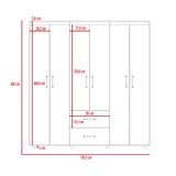 Closet Bariloche Blanco Positano 170.3x180cm con Seis Puertas y con Dos Cajones - CLOSETS | Bylmo