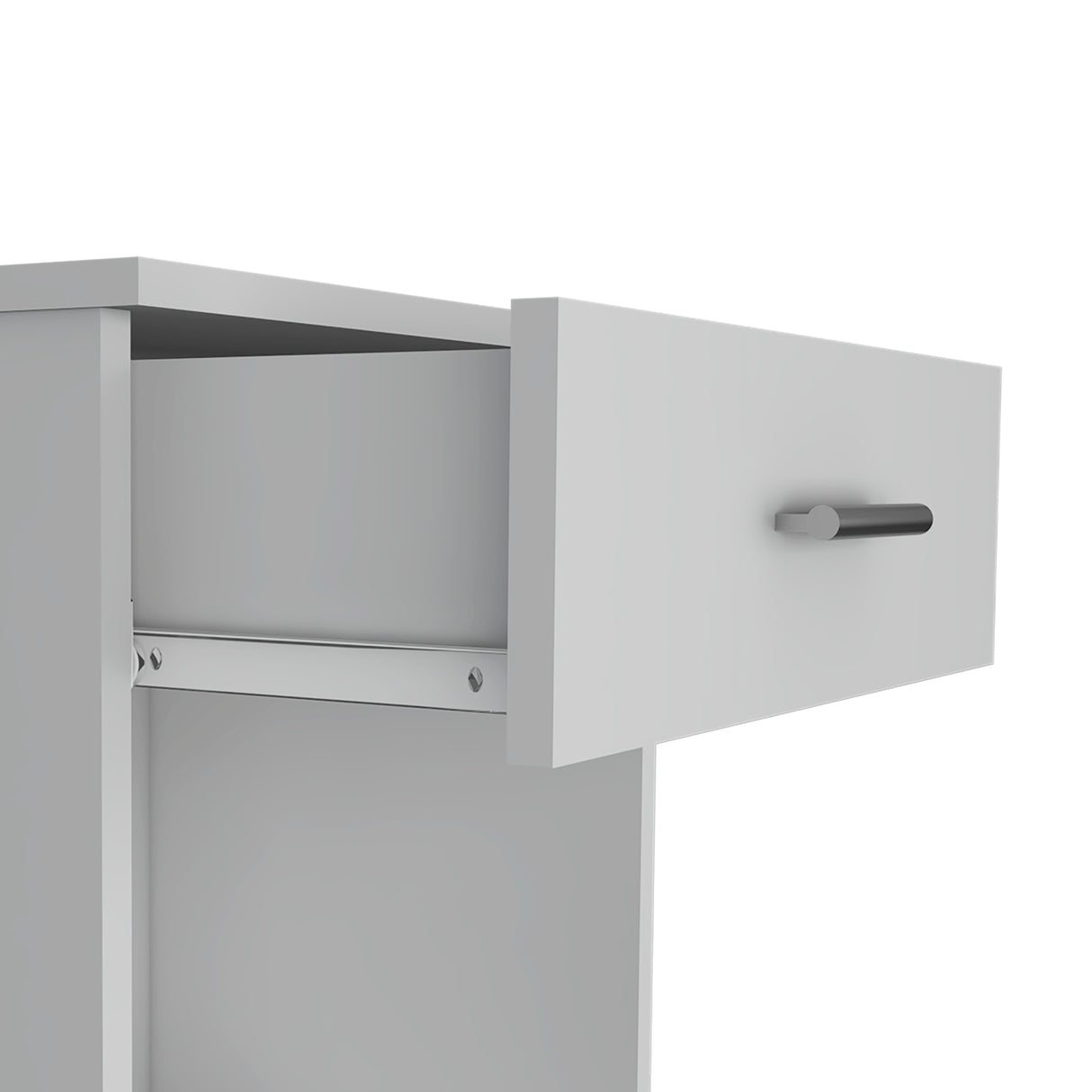 Mesa de Noche Eco Blanco 42.4x55.2cm con Un Cajón y con Un Compartimiento - MESAS DE NOCHE | Bylmo