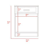 Mesa de Noche Eco Blanco 42.4x55.2cm con Un Cajón y con Un Compartimiento - MESAS DE NOCHE | Bylmo