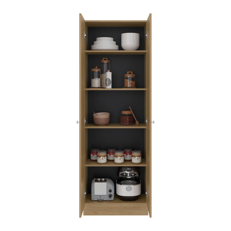 Alacena Duna y Wengue 60x180.6cm sin Cajones y con Dos Puertas - ALACENAS Y MUEBLES MICROONDAS | Bylmo