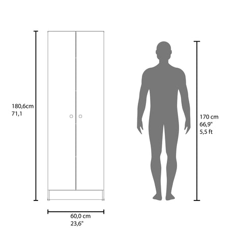 Alacena Duna y Wengue 60x180.6cm sin Cajones y con Dos Puertas - ALACENAS Y MUEBLES MICROONDAS | Bylmo