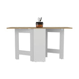 Mesa Auxiliar de Cocina Gateleg Blanco y Macadamia 60x78.6cm Plegable de Seis Puestos sin Sillas - MESAS AUXILIARES | Bylmo