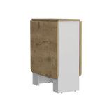 Mesa Auxiliar de Cocina Gateleg Blanco y Macadamia 60x78.6cm Plegable de Seis Puestos sin Sillas - MESAS AUXILIARES | Bylmo