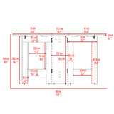 Mesa Auxiliar de Cocina Gateleg Blanco y Macadamia 60x78.6cm Plegable de Seis Puestos sin Sillas - MESAS AUXILIARES | Bylmo
