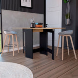 Mesa Auxiliar de Cocina Gateleg Wengue y Macadamia 60x78.6cm Rectangular Plegable de Seis Puestos - MESAS AUXILIARES | Bylmo