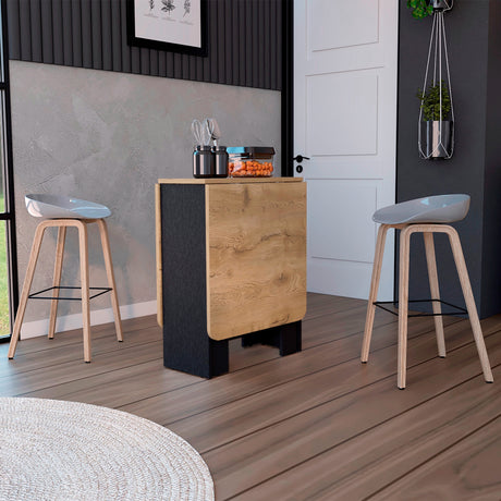 Mesa Auxiliar de Cocina Gateleg Wengue y Macadamia 60x78.6cm Rectangular Plegable de Seis Puestos - MESAS AUXILIARES | Bylmo