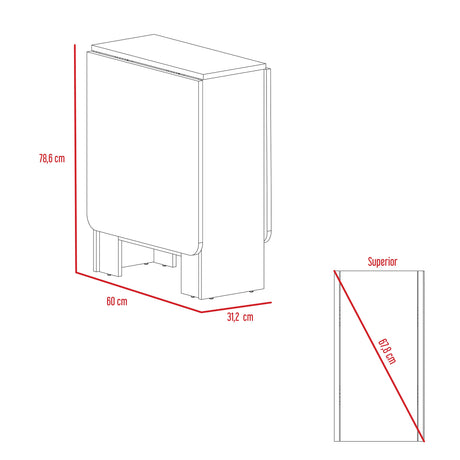 Mesa Auxiliar de Cocina Gateleg Wengue y Macadamia 60x78.6cm Rectangular Plegable de Seis Puestos - MESAS AUXILIARES | Bylmo