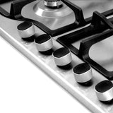 Estufa de Empotrar Challenger Plateado 76x0.1cm Para Gas Natural con Cinco Quemadores - ESTUFAS DE EMPORTRAR Y CUBIERTAS | Bylmo