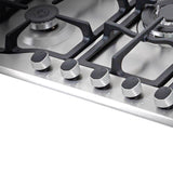 Estufa de Empotrar Challenger Plateado 76x0.1cm Para Gas Natural con Cinco Quemadores - ESTUFAS DE EMPORTRAR Y CUBIERTAS | Bylmo