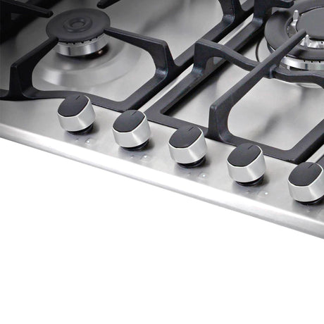 Estufa de Empotrar Challenger Plateado 76x0.1cm Para Gas Natural con Cinco Quemadores - ESTUFAS DE EMPORTRAR Y CUBIERTAS | Bylmo