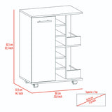 Bar Andorra Bellota 60x82cm con Un Cajón y con Seis Portabotellas - Bares | Bylmo