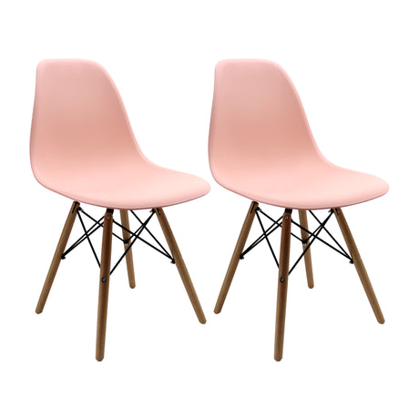 Set x 2 Sillas DKR Salmón 47x81cm Asiento Cuadrado con Espaldar - Sillas y Butacos | Bylmo