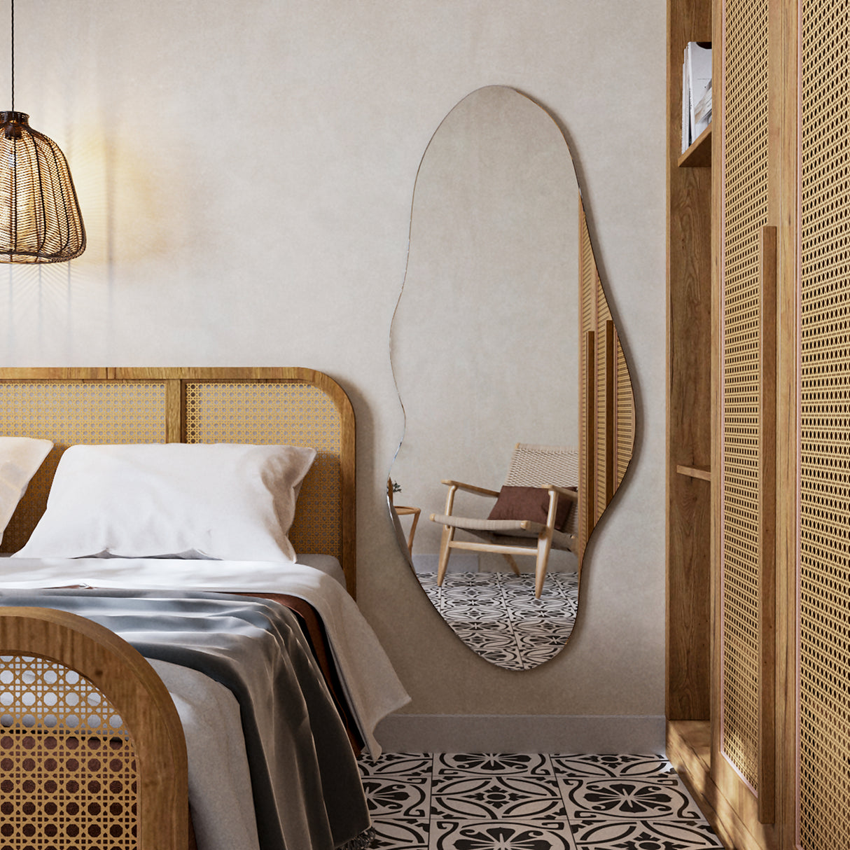 Espejo de Pared Blue Plateado 150x60cm Asimetrico sin Marco - Espejos Decorativos | Bylmo