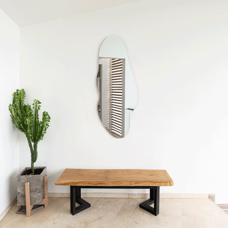 Espejo de Pared Blue Plateado 150x60cm Asimetrico sin Marco - Espejos Decorativos | Bylmo