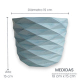 Matera de mesa Carlota Azul Petróleo 19x15cm de Cemento Circular de 4.3 Litros - Jardineria | Bylmo