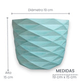 Matera de mesa Carlota Aguamarina 19x15cm de Cemento Circular de 4.3 Litros - Jardineria | Bylmo