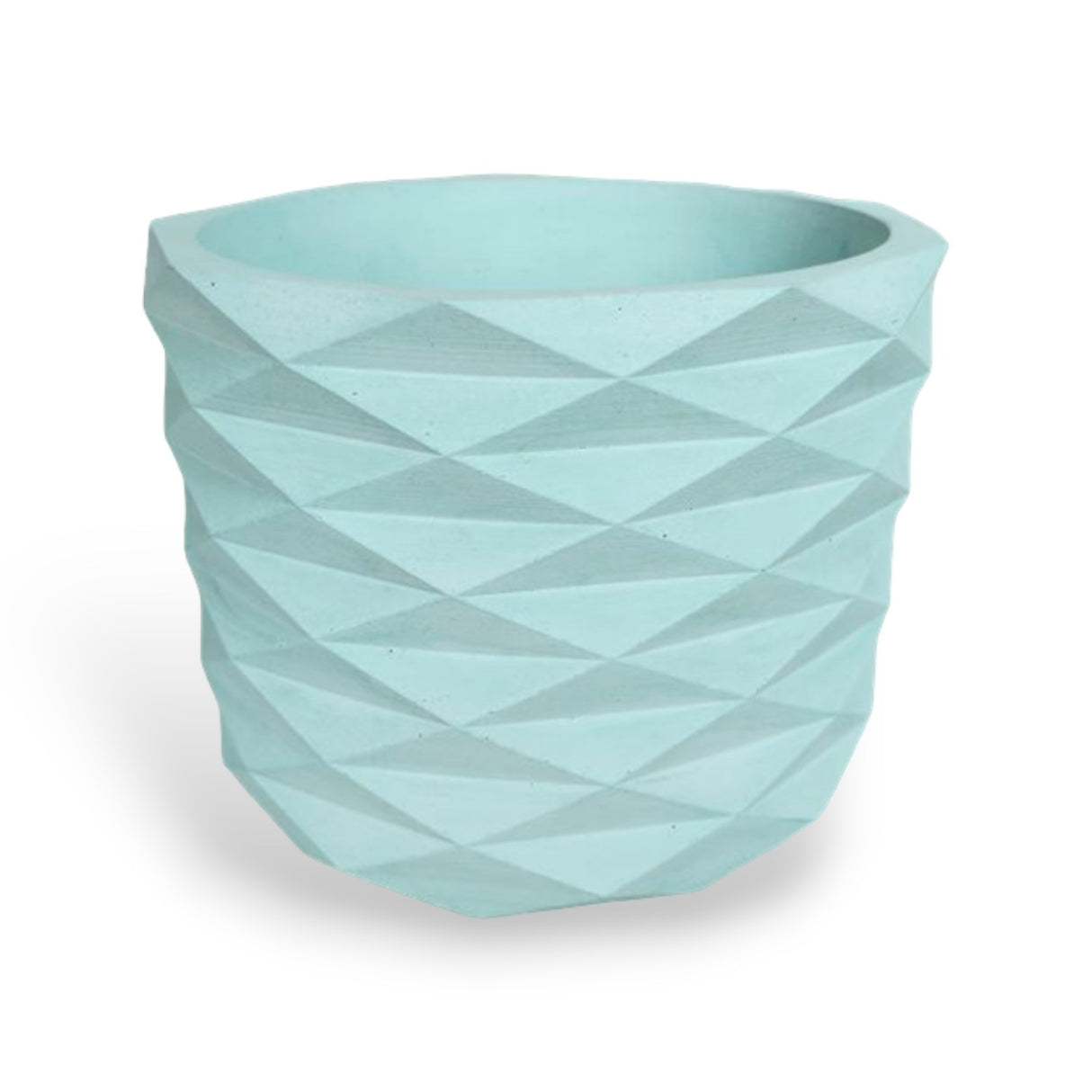 Matera de mesa Carlota Petty Aguamarina 15x13cm de Cemento Circular de 2.3 Litros - Jardineria | Bylmo