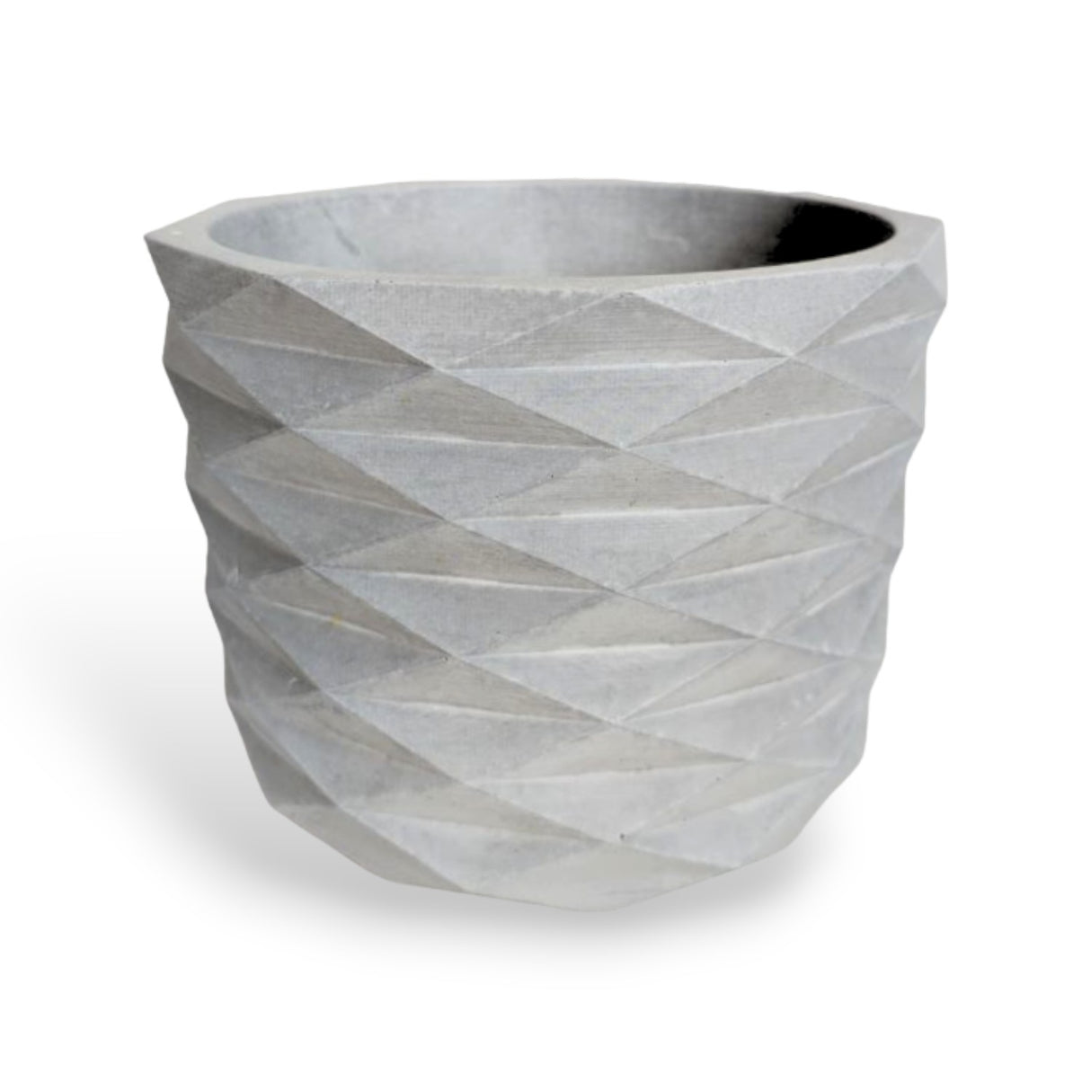 Matera de mesa Carlota Petty Gris 15x13cm de Cemento Circular de 2.3 Litros - Jardineria | Bylmo
