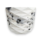 Matera de mesa Carlota Petty Mármol Negro 15x13cm de Cemento Circular de 2.3 Litros - Jardineria | Bylmo