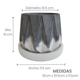 Matera de mesa Lirio Negro y Blanco 10x2cm de Cemento Circular de 0.2 Litros - Jardineria | Bylmo