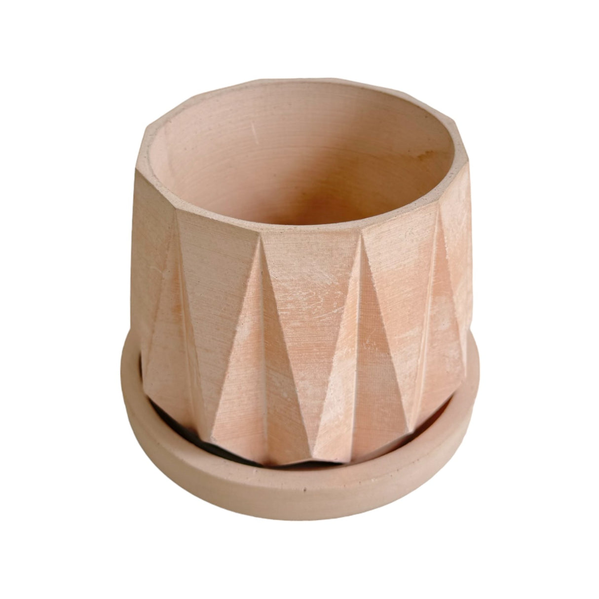 Matera de mesa Lirio Nude 10x2cm de Cemento Circular de 0.2 Litros - Jardineria | Bylmo