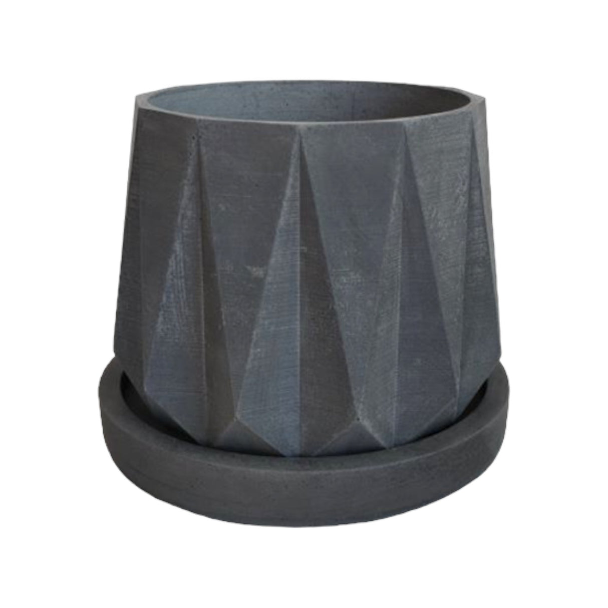 Matera de mesa Lirio Gris Oscuro 10x2cm de Cemento Circular de 0.2 Litros - Jardineria | Bylmo