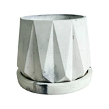 Matera de mesa Lirio Mármol Negro 10x2cm de Cemento Circular de 0.2 Litros - Jardineria | Bylmo