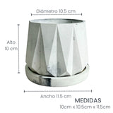 Matera de mesa Lirio Mármol Negro 10x2cm de Cemento Circular de 0.2 Litros - Jardineria | Bylmo