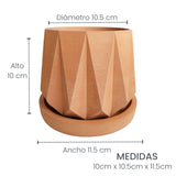 Matera de mesa Lirio Terracota 10x2cm de Cemento Circular de 0.2 Litros - Jardineria | Bylmo