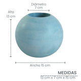 Matera de mesa Luna Azul Petróleo 12x12cm de Cemento Circular de 1.4 Litros - Jardineria | Bylmo