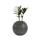 Matera de mesa Luna Gris Oscuro 12x12cm de Cemento Circular de 1.4 Litros - Jardineria | Bylmo