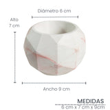 Matera de mesa Laia Mármol Rosa 7x8cm de Cemento Circular de 0.3 Litros - Jardineria | Bylmo