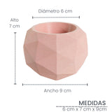 Matera de mesa Laia Palo de Rosa 7x8cm de Cemento Circular de 0.3 Litros - Jardineria | Bylmo