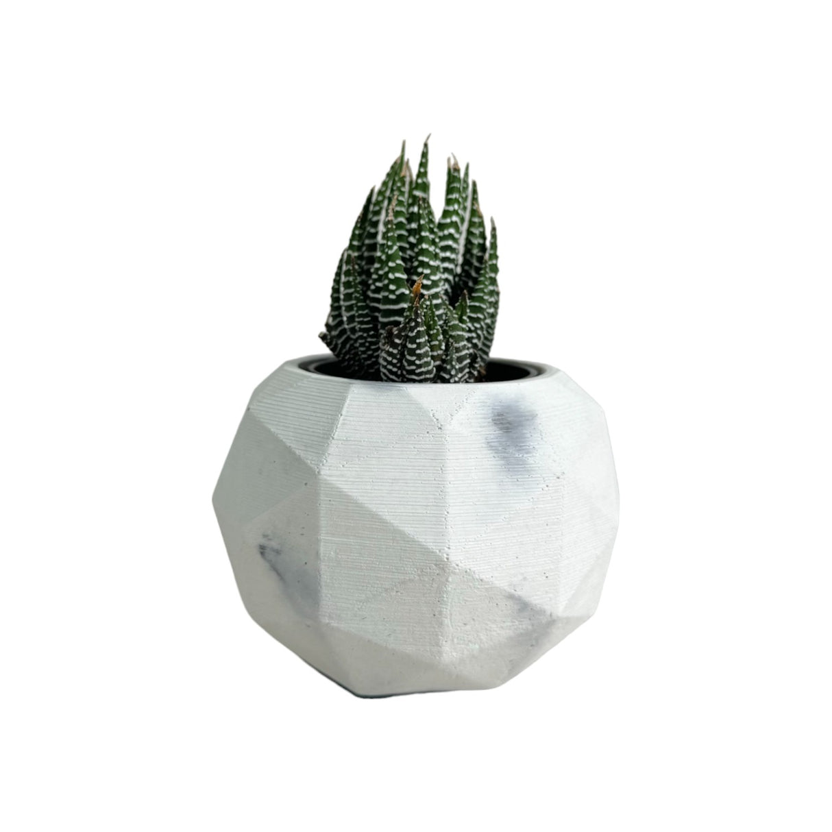 Matera de mesa Laia Mármol Negro 7x8cm de Cemento Circular de 0.3 Litros - Jardineria | Bylmo