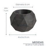 Matera de mesa Laia Gris Oscuro 7x8cm de Cemento Circular de 0.3 Litros - Jardineria | Bylmo