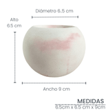 Matera de mesa Luna Mármol Rosa 6x7cm de Cemento Circular de 0.2 Litros - Jardineria | Bylmo