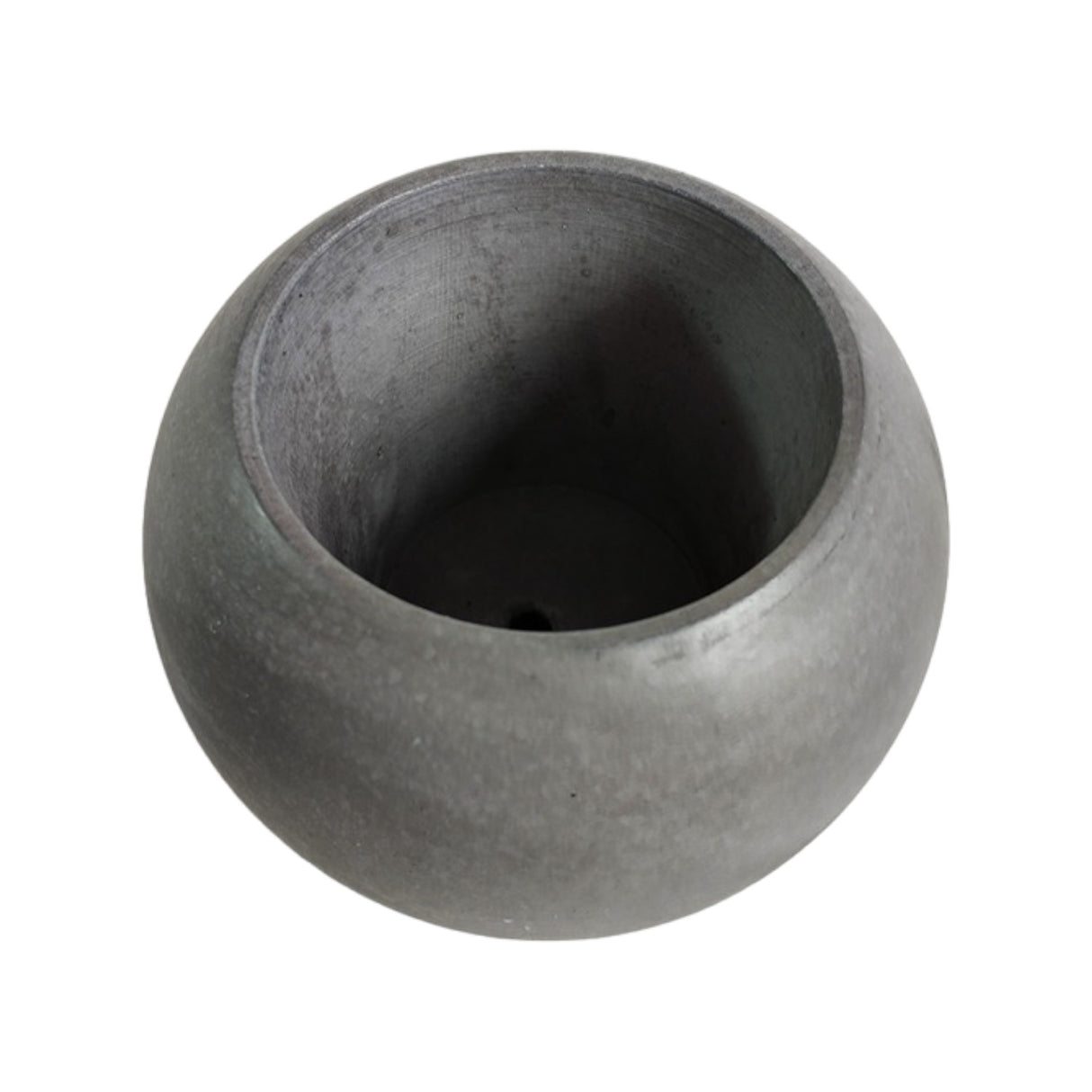 Matera de mesa Luna Gris Oscuro 6x7cm de Cemento Circular de 0.2 Litros - Jardineria | Bylmo