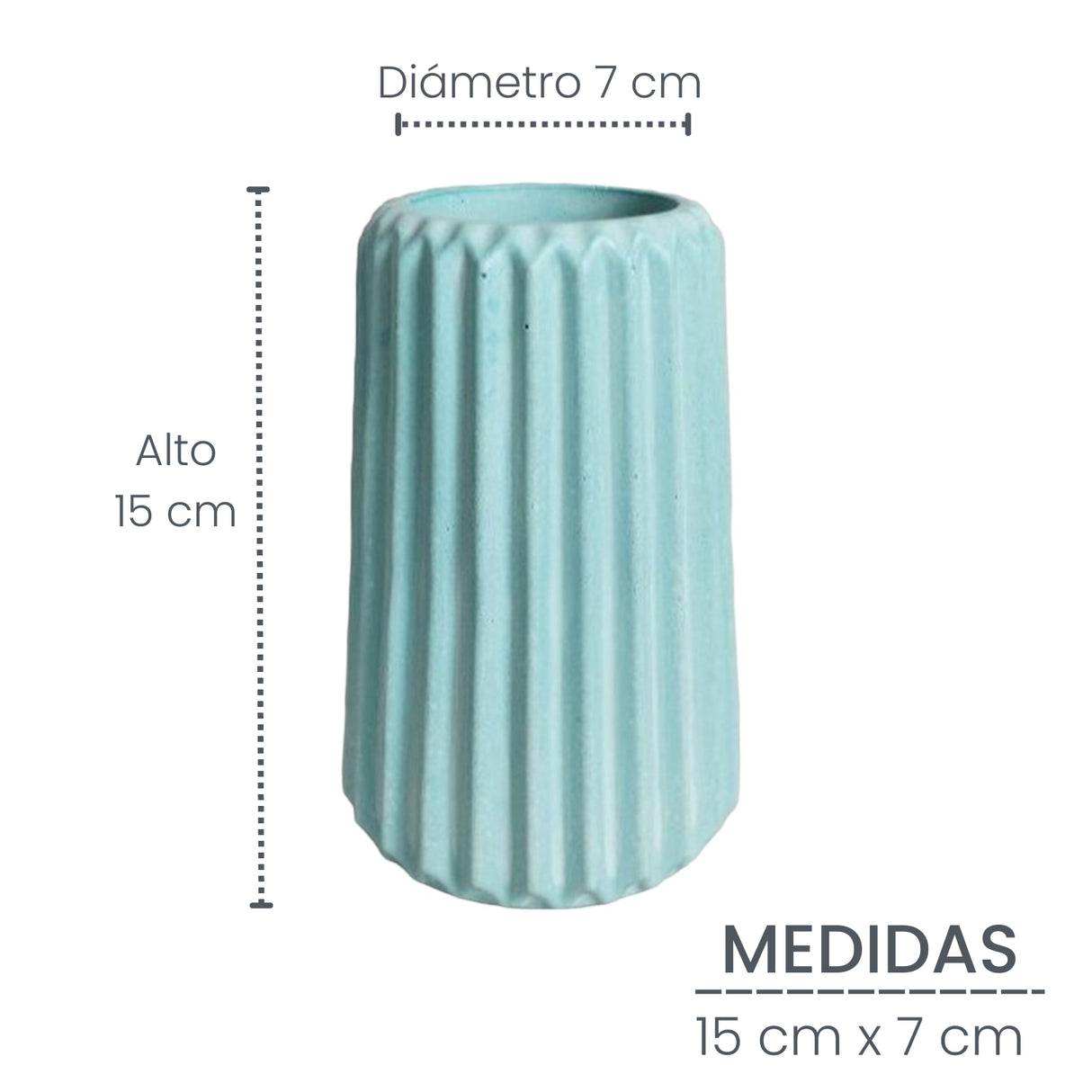 Florero Adamaris Aguamarina 7x15cm de 0.37 Litros con Acabado Mate - Jardineria | Bylmo