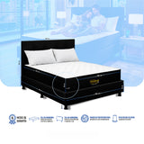 Combo Colchón Enrollado y Base Cama Versalles Negro Semidoble 120 X 190 Cm Medio Firme Ortopedico e Hipoalergénico - Combos Habitacion | Bylmo