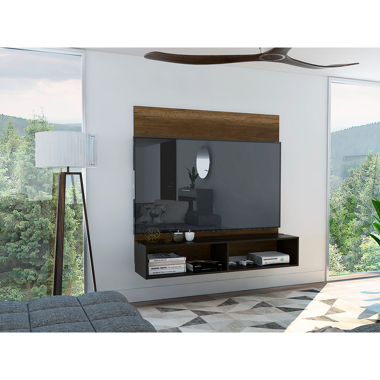 Panel de TV Classic Caramelo 138x135cm Para TV Hasta 60 Pulgadas sin Cajones - Muebles de TV | Bylmo
