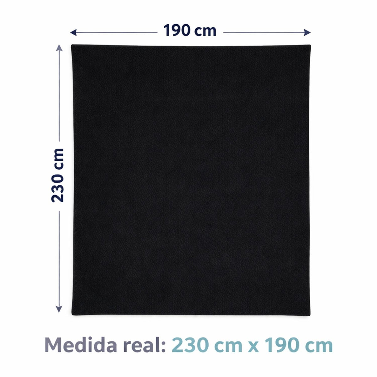 Cobija Negro 230x190cm Fondo Entero Muy Suave