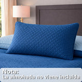 Colcha Doble Faz Azul y Azul Celeste 180x220cm para Colchón Semidoble 120 X 190 Cm Sin Acolchado Sin Relleno Fondo Entero
