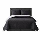 Colcha Doble Faz Negro y Gris 200x220cm para Colchón Doble 140 X 190 Cm Sin Acolchado Sin Relleno Fondo Entero