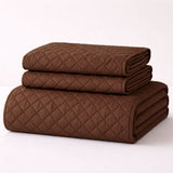 Colcha Doble Faz Café y Beige 200x220cm para Colchón Doble 140 X 190 Cm Sin Acolchado Sin Relleno Fondo Entero