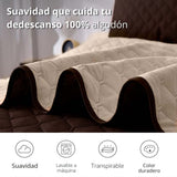 Colcha Doble Faz Café y Beige 220x220cm para Colchón Queen 160 X 190 Cm Sin Acolchado Sin Relleno Fondo Entero