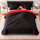 Colcha Doble Faz Rojo y Negra 200x220cm para Colchón Doble 140 X 190 Cm Sin Acolchado Sin Relleno Fondo Entero